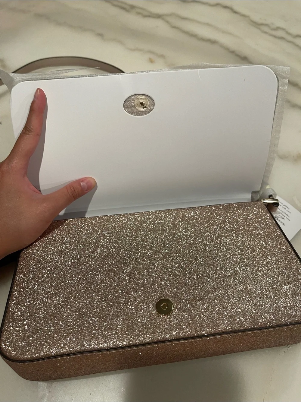 kate spade Rose Gold Glitter Shoulder Bag